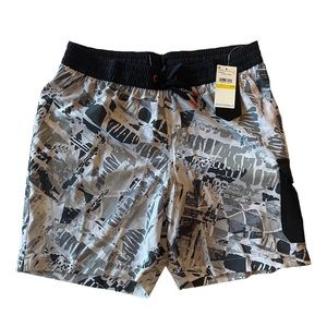 RedSand Perry Ellis Swim Trunks Shorts Men’s Medium Black White with Pockets